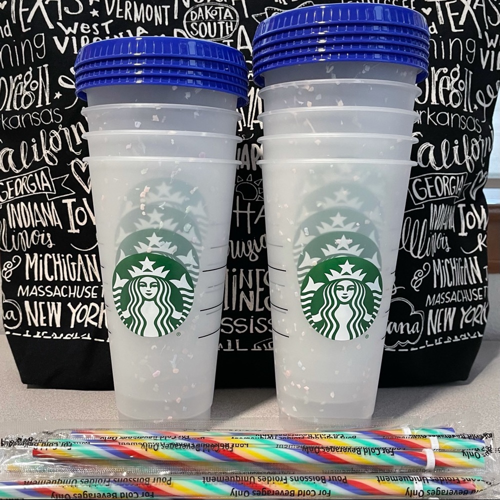 9 Starbucks Color Changing Confetti Cups (LE 2020)